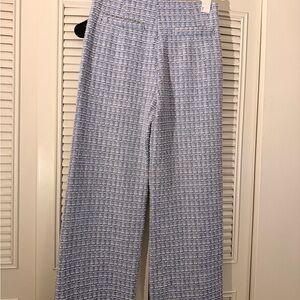 Cider Blue and White Checkered Wide Leg Pants